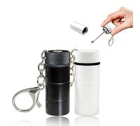 AABDTYYD 2 Pezzi Mini Contenitore Ermetico in Alluminio con Cucchiaio, Flacone con Cucchiaio Portatile per Spezie e Polveri - Nero/Bianco (5.3cm, Tenuta Stagna, Uso Interno/Esterno)