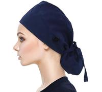 AABDTYYD Cuffia Chirurgica Donna,Cuffietta Chirurgica,Cappello da Cuoco,Cuffia Infermiera Donna per Donne Cappelli da Lavoro con Bottoni Nastri Lacci per Donne Cuffia Chirurgica Capelli Lunghi