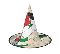 aabkjgfr Cappello da strega con bandiera della Repubblica Araba Siriana Map03, cappello da strega per adulti, adatto per feste, carnevale, feste in maschera, giochi di ruolo