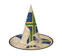 aabkjgfr Cappello da strega per Halloween, con mappa della bandiera delle Isole Salomone, con linee incrociate, adatto per feste, carnevale, feste in maschera, giochi di ruolo