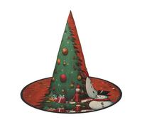 aabkjgfr Cappello guida con stampa albero di Natale pupazzo di neve, cappello da strega di Halloween per adulti, adatto per feste, carnevale, feste in maschera, giochi di ruolo