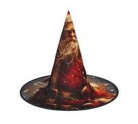 aabkjgfr Cappello guida con stampa di Babbo Natale, cappello da strega di Halloween per adulti, adatto per feste, carnevale, feste in maschera, giochi di ruolo