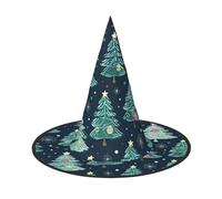 aabkjgfr Cappello guida con stampa di stelle e albero di Natale, cappello da strega di Halloween, adatto per feste, carnevale, feste in maschera, giochi di ruolo