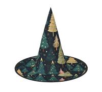 aabkjgfr Cappello guida per la stampa dell'albero di Natale, cappello da strega di Halloween per adulti, adatto per feste, carnevale, feste in maschera, giochi di ruolo