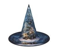 aabkjgfr Cappello guida per la stampa di albero di Natale, cappello da strega di Halloween, adatto per feste, carnevale, feste in maschera, giochi di ruolo