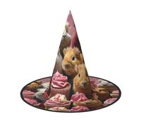 aabkjgfr Cappello guida stampa porcellini d'India e Cupcake, cappello da strega di Halloween per adulti, adatto per feste, carnevale, feste in maschera, giochi di ruolo