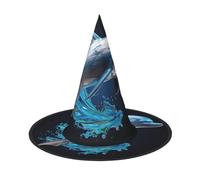 aabkjgfr Cappello guida unico con stampa di delfini 3D, cappello da strega per Halloween, adatto per feste, carnevale, feste in maschera, giochi di ruolo