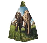 aabkjgfr Costume da strega di Halloween, con stampa di due elefanti, costume da strega da vampiro per adulti, utilizzato per feste, feste in maschera, carnevale, feste in costume, giochi di ruolo