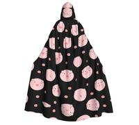 aabkjgfr Costume da strega di Halloween, con stampa di maiale in polvere, costume da strega vampiro per adulti, utilizzato per feste, feste in maschera, carnevale, feste in costume, giochi di ruolo