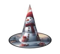 aabkjgfr Merry Christmas Cute Snowman 1 cappello guida stampa, cappello da strega di Halloween per adulti, adatto per feste, carnevale, feste in maschera, giochi di ruolo
