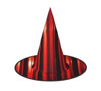 aabkjgfr Red Light Dark Grey Stripes Print Guide Hat,Adult Halloween Witch Hat,Adatto per feste, Carnevale, Mascherata, Giochi di ruolo