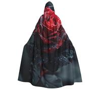 aabkjgfr Vestaglia da strega di Halloween con stampa rosa rossa e nera, costume da strega vampiro per adulti, utilizzato per feste, feste in maschera, carnevale, feste in costume, giochi di ruolo