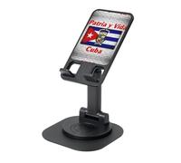 AACPPB Bandiera Cuba con Patria Supporto per telefono portatile pieghevole con foro per caricabatterie Rotazione a 360 Angolo regolabile Base antiscivolo