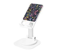 AACPPB Bold Pink Yellow Dark Florals Supporto portatile pieghevole per telefono con foro di ricarica Rotazione a 360 Angolo regolabile Base antiscivolo