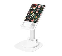 AACPPB Bold Red White Dark Florals Supporto portatile pieghevole per telefono con foro di ricarica Rotazione a 360 Angolo regolabile Base antiscivolo