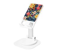 AACPPB Bold Red Yellow Dark Florals Supporto portatile pieghevole per telefono con foro di ricarica Rotazione a 360 Angolo regolabile Base antiscivolo