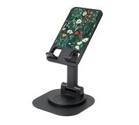 AACPPB Calm White Dark Florals Supporto portatile pieghevole per telefono con foro per caricabatterie Rotazione a 360 Angolo regolabile Base antiscivolo