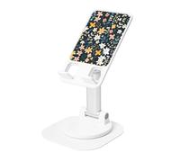 AACPPB Calm Yellow Dark Florals Supporto portatile pieghevole per telefono con foro per caricabatterie Rotazione a 360 Angolo regolabile Base antiscivolo