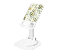 AACPPB Supporto per telefono portatile pieghevole floreale giallo verde delicato con foro di ricarica 360 rotazione angolo regolabile base antiscivolo