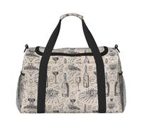 aacxzff Borsa da viaggio per la notte, con stampa di vini e vini e campi d'uva, borsa sportiva da palestra a mano (50 x 33 x 26 cm)