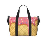 aacxzff Borsa pieghevole da viaggio a mano con gelato e motivo a nido d'ape, borsa da palestra per il fine settimana per donne e uomini, piccola borsa da portare sotto il sedile