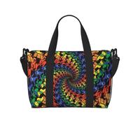 aacxzff Borsa pieghevole da viaggio a mano con orso che balla tie dye borsa da palestra per il fine settimana borse da palestra per donne uomini piccolo bagaglio a mano sotto il sedile
