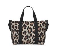 aacxzff Borsa pieghevole da viaggio a mano con stampa leopardata borsa da palestra fine settimana per donne uomini piccola borsa da trasporto sotto il sedile