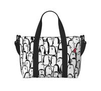 aacxzff Borsa pieghevole da viaggio a mano elegante con stampa folla di pinguini, borsa da palestra per il fine settimana per donne e uomini piccola da portare sotto il sedile