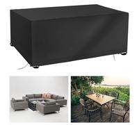 AAFUOO Coperture per mobili da giardino impermeabili 165 x 50 x 45 cm/LxPxA in rattan, set di sedie da divano, tavolo e sedie, grandi coperture sezionali per mobili da giardino, antivento, anti-UV