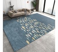 AAFUOO Tappeto con motivo di pesci marini, per soggiorno e camera da letto, 160 x 230 cm, blu, alla moda, semplice, lavabile, morbido, antiscivolo, per bambini, decorativo, per porta d'ingresso