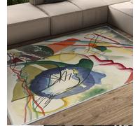 AAFUOO Wassily Kandinsky - Tappeto vintage colorato con retro in gomma antiscivolo, lavabile, per camera da letto, corridoio, cucina, motivo: arte astratta, 150 x 240 cm
