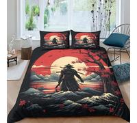 AAHARYA Ninja giapponese Copripiumino Set Biancheria Da Letto Anime Trapunta Microfibra Ipoallergenico Per Ragazzi Morbido, Resistente, Traspirante Double（200x200cm）