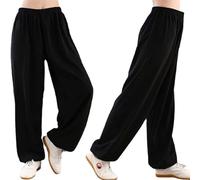 AahArya Tai Chi Abbigliamento Unisex Pantaloni per Kung Fu e Arti Marziali Pantaloni in Cotone e Lin Abbigliamento Quotidiano per Yoga e Pilates Pantaloni Latte Seta Tai Chi Pants,A,M