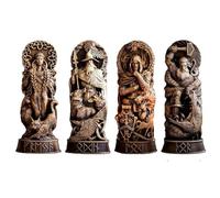 AAHIFIT Statua della mitologia norrena, statua vichinga di Thor Odino Loki Freya, per casa e regali, applicabile a cantinetta e libreria, scultura per altare di culto in resina, decorazione per la