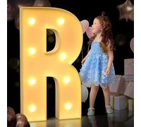 AAIRRA Decorazioni for Matrimoni Marquee Illuminano Lettere E Numeri Lettere Grandi for Tendoni Luci A LED Light Up Lettere Decorazione for Feste di Compleanno Decorazioni Pub Fidanzamento,R,100CM