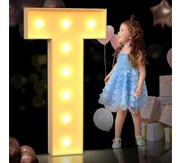 AAIRRA Decorazioni for Matrimoni Marquee Illuminano Lettere E Numeri Lettere Grandi for Tendoni Luci A LED Light Up Lettere Decorazione for Feste di Compleanno Decorazioni Pub Fidanzamento,T,100CM