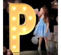 AAIRRA Decorazioni for Matrimoni Marquee Illuminano Lettere E Numeri Lettere Grandi for Tendoni Luci A LED Light Up Lettere Decorazione for Feste di Compleanno Decorazioni Pub Fidanzamento,P,120CM