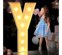 AAIRRA Decorazioni for Matrimoni Marquee Illuminano Lettere E Numeri Lettere Grandi for Tendoni Luci A LED Light Up Lettere Decorazione for Feste di Compleanno Decorazioni Pub Fidanzamento,Y,100CM
