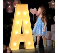 AAIRRA Decorazioni for Matrimoni Marquee Illuminano Lettere E Numeri Lettere Grandi for Tendoni Luci A LED Light Up Lettere Decorazione for Feste di Compleanno Decorazioni Pub Fidanzamento,A,100CM