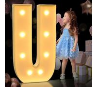 AAIRRA Decorazioni for Matrimoni Marquee Illuminano Lettere E Numeri Lettere Grandi for Tendoni Luci A LED Light Up Lettere Decorazione for Feste di Compleanno Decorazioni Pub Fidanzamento,U,120CM