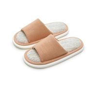 AAIXXIZAO Linen Thick Soled Slippers For Women At Home Couples Indoor Flooring Cotton And Linen Slippers For Men 36/37 Orange
