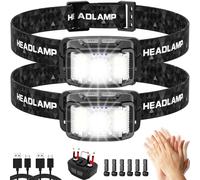 Aaizplz Torcia Frontale Led,Lampada Frontale USB Ricaricabile 2000 Lumen 16 Modalità Di Luce,Con Sensore Di Movimento E Funzione IPX6 Impermeabile,Adatta Per All'Aperto,Campeggio,Jogging