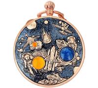 AAKG Orologio da tasca, orologio musicale Sky City, orologio da tasca per carillon di compleanno, orologio da tasca per gli uomini, orologio da tasca per le donne, Guscio in oro rosa blu