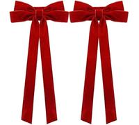 Aakluk 2 decorazioni natalizie da 19,7 pollici, extra large Christmastree Topper Bow Giant Christmas Velvet Bow for Home Wreath Wall Holiday Wedding Valentine's Day Indoor Crafts