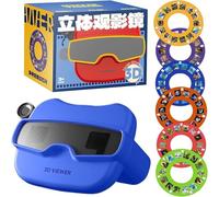 Aakluk 3D View Finder | Dispositivo di proiezione portatile con 6 rulli | Luce educativa E Ombra Slideshow Giocattoli per bambini dai 3 anni in su, ragazzi, ragazze, aule, scuola all'aperto