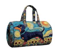 Aakluk Hippie Van Quilted Duffle Bag | Large Capacity Hippie Quilted Duffle Bag with Animal Pattern | For Work Travel School College Office Hospital Teacher Nurse, d, vedi descrizione