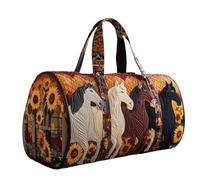 Aakluk Hippie Van Quilted Duffle Bag | Large Capacity Hippie Quilted Duffle Bag with Animal Pattern | For Work Travel School College Office Hospital Teacher Nurse, b, vedi descrizione