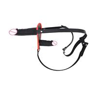 AAKOMA Cinturino per imbracatura su doppio dildo Stimolatore del punto G Dildo in silicone indossabile Giocattolo del sesso per adulti per donne Lesbiche e coppie - Allunga