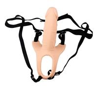 AAKOMA Strap On Dildo con imbracatura, imbracatura regolabile con strapon cavo, set di giocattoli sessuali per adulti per donne uomini coppie lesbiche gay carne (allungato)