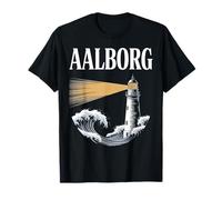 Aalborg Danimarca Beach City Travel Anchor Waves Maglietta